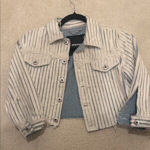 Diesel Blue and White Striped Jacket